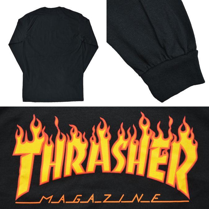 Long Flame Logo - NAKED-STORE: THRASHER (slasher) FLAME LOGO LONG SLEEVE T-SHIRT TEE T ...
