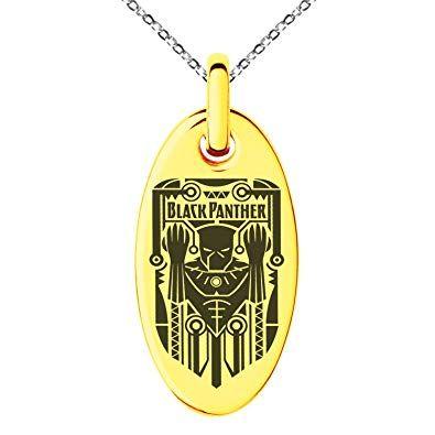 Gold Panther Logo - Rose Gold Stainless Steel Marvel Black Panther Crest Logo Engraved ...