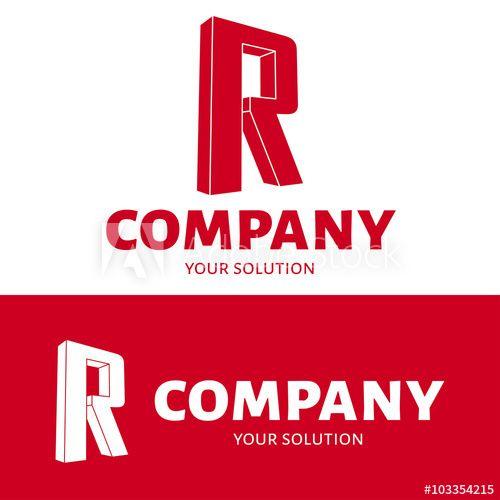 Red Letter R Logo - Vector letter R logo. Brand logo R for the company in the form of 3D ...