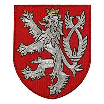 Silver and Red Shield Logo - Amazon.com: VEGASBEE LION BOHEMIAN COAT OF ARMS CZECH REPUBLIC RED ...