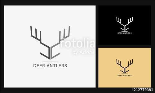 Abstract Deer Logo - abstract deer antlers logo.