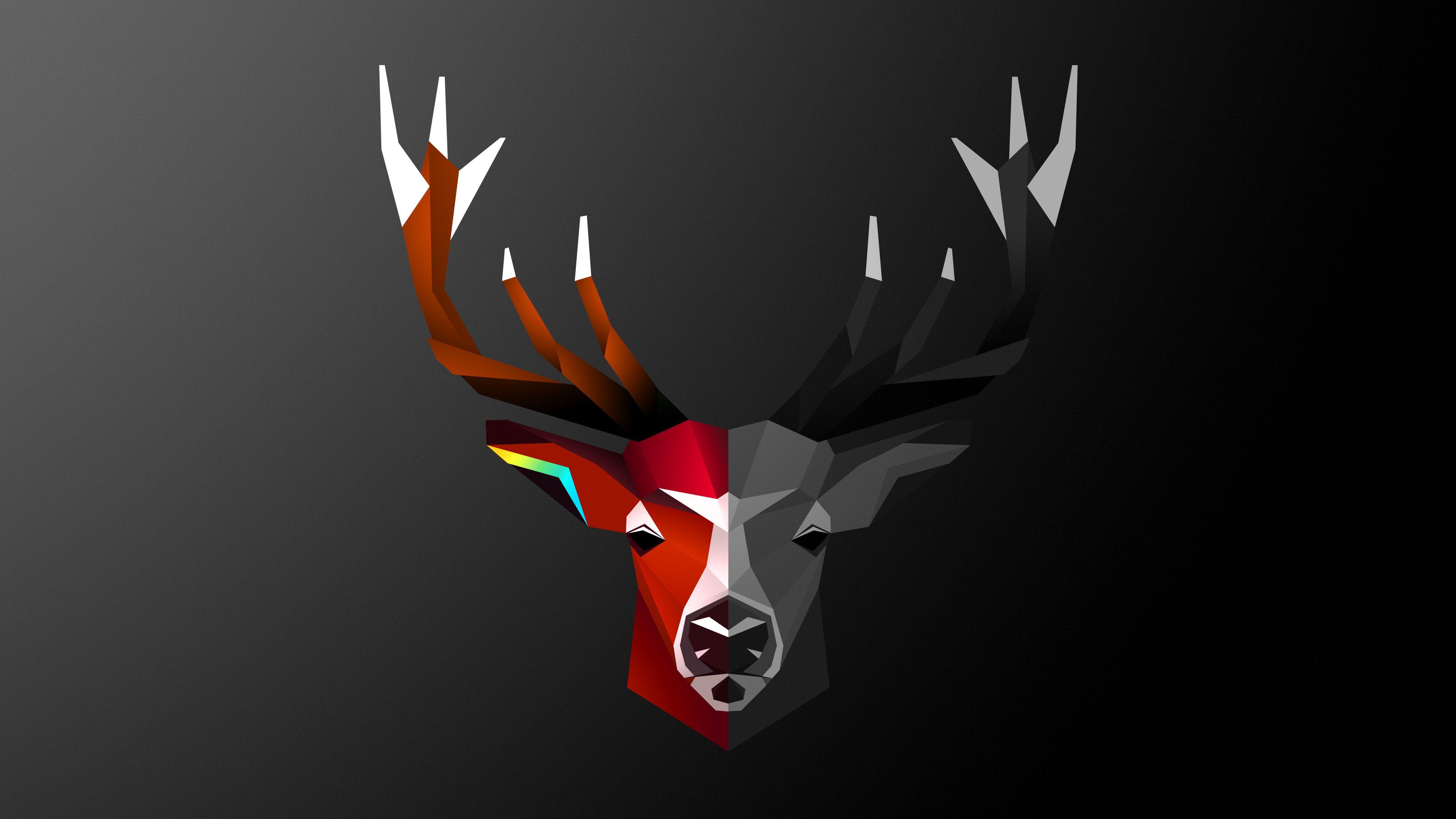 Abstract Deer Logo - Abstract Deer 4k, HD Abstract, 4k Wallpapers, Images, Backgrounds ...