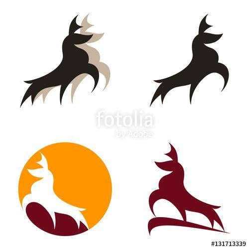 Abstract Deer Logo - Abstract Deer Buck Stag Vector Logo Illustration Set