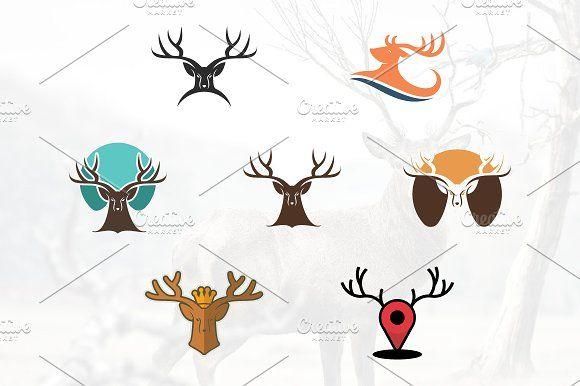 Abstract Deer Logo - Abstract Deer Head Logo Set ~ Logo Templates ~ Creative Market