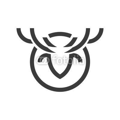 Abstract Deer Logo - Abstract Line Deer Logo Horned Head Symbol. Buy Photo. AP Image