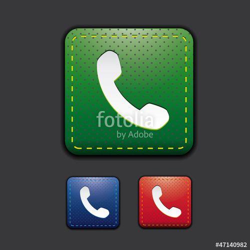 Blue Green Telephone Logo - Phone icon set, phone icon blue, green, red Stock image