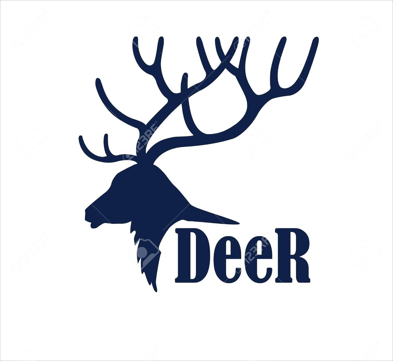 Abstract Deer Logo - template: Reindeer Head Silhouette Template Minimalist Bold Line ...