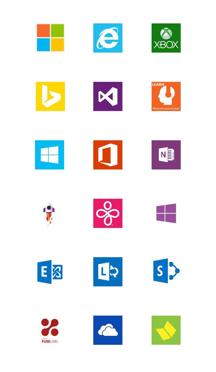 Microsoft Social Logo - Microsoft brand icon designs | Logos | Icon design, Branding design ...