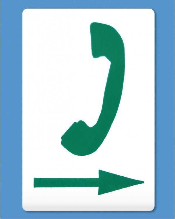 Blue Green Telephone Logo - Telephone Symbol Green, Arrow Right (self Adhesive)