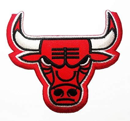 Bull Head Logo - Basketball NBA Red Bull Head Logo Patch Embroidered Sew
