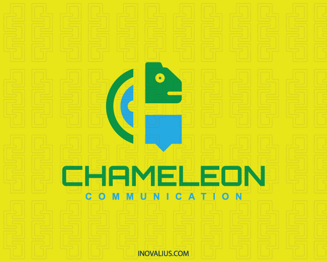 Blue Green Telephone Logo - Chameleon Communication Logo. Logos
