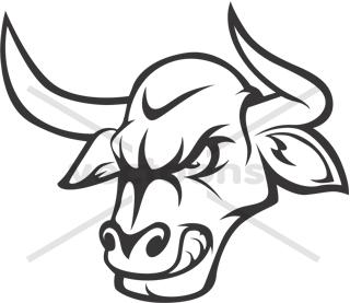 Bull Head Logo - Angry Bull Head Logo Outline Clip Art. Buy