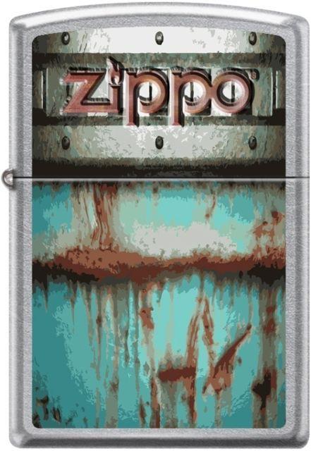 Blue Green Telephone Logo - Zippo Bolted Logo Aqua Blue/green Metallic Paint Rust Street Chrome ...