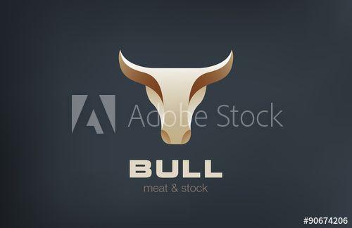Bull Head Logo - Bull Head Logo design vector icon. Stylish Taurus logotype