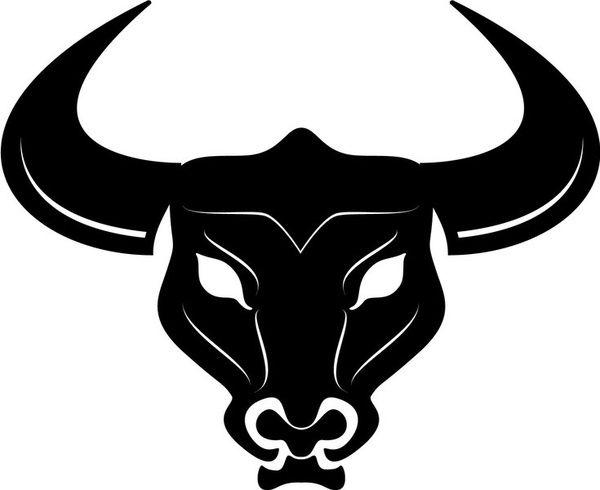 Bull Head Logo - Bull head with sharp horns vector eps file