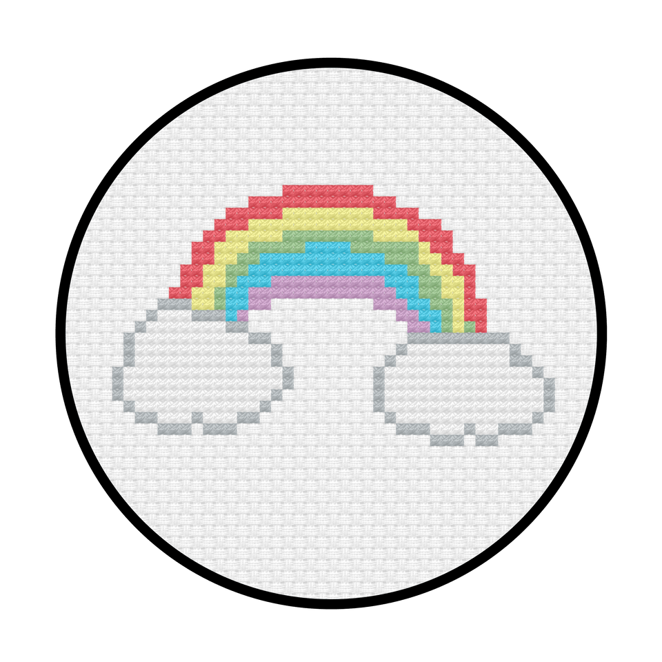 Cross and Rainbow Circle Logo - Rainbow Cross Stitch Pattern – Crywolf