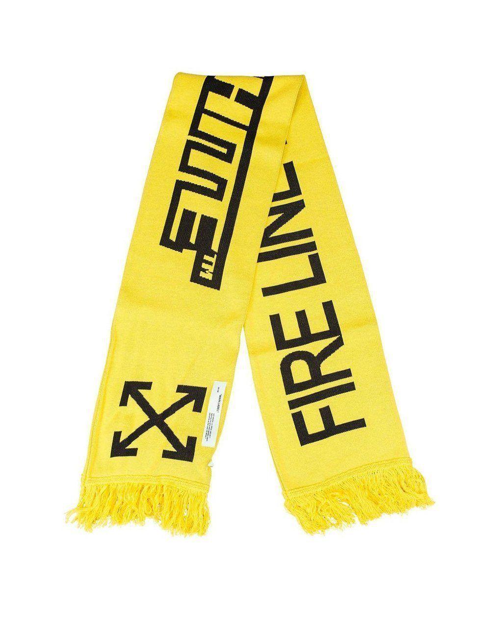 Off White Caution Logo - Caution Fire Tape Scarf by OFF-WHITE - Fizzm