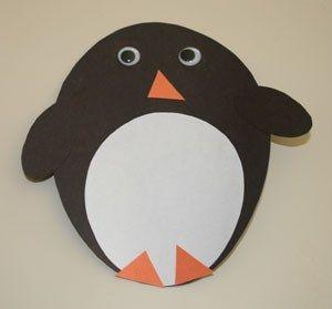 Orange Oval with Penguin Logo - Oval Penguin Craft. All Kids Network