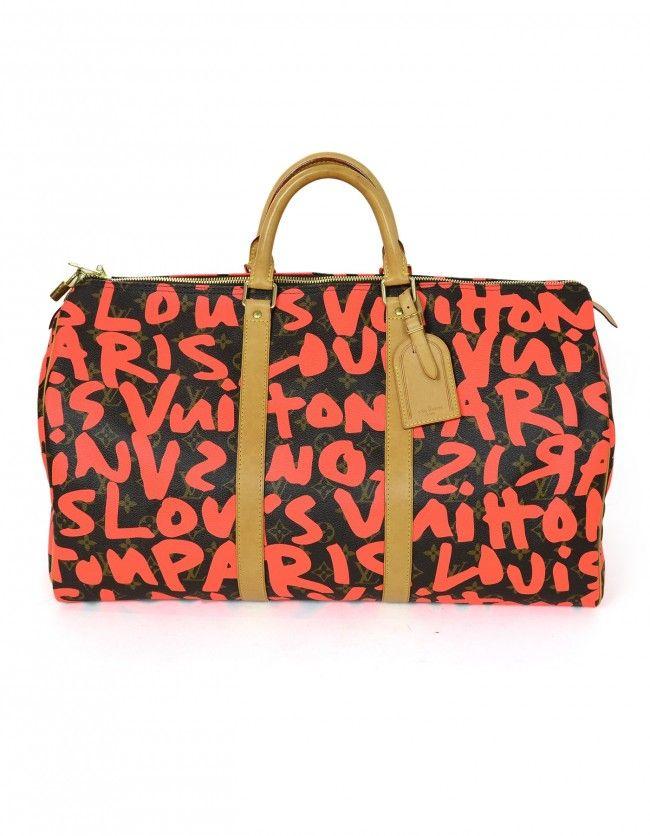 Louis Vuitton Graffiti Logo - Louis Vuitton LV Logo Monogram Canvas Stephen Sprouse Neon Orange ...