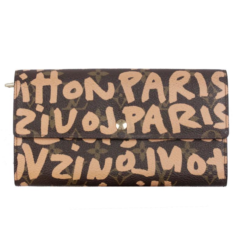 Louis Vuitton Graffiti Logo - LOUIS VUITTON Monogram SPROUSE GRAFFITI Peach Snap LONG WALLET w ...