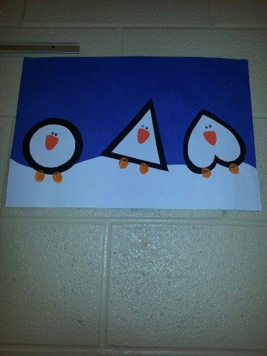 Orange Oval with Penguin Logo - My version of the silly shape penguins. We used 6 shapes