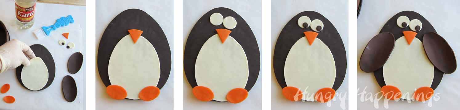 Orange Oval with Penguin Logo - Chocolate Penguin Box filled with White Chocolate Snowflakes