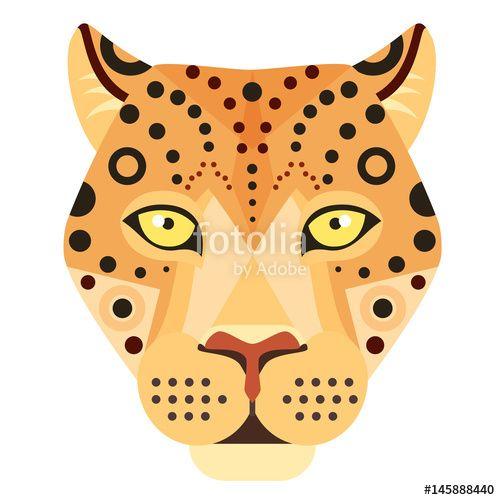 Leapard Bird Logo - Leopard Head Logo. Cheetah Vector decorative Emblem.