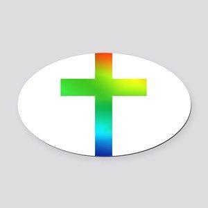 Cross and Rainbow Circle Logo - Rainbow Cross Gifts - CafePress