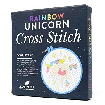 Cross and Rainbow Circle Logo - Rainbow Unicorn Cross Stitch Kit - Includes Everything You Need to ...