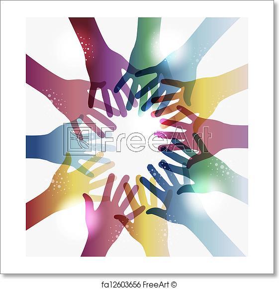 Cross and Rainbow Circle Logo - Free art print of Rainbow transparency hands circle. Diversity ...