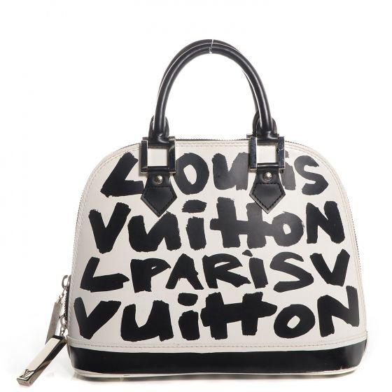 Louis Vuitton Graffiti Logo - LOUIS VUITTON Graffiti Alma MM Black 84314