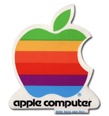 Old Apple Computer Logo - Love the old font on this vintage Apple logo sticker. Geeky