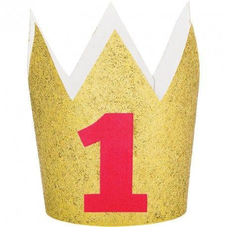 Glitter Crown Logo - First Birthday Red Glitter Crown