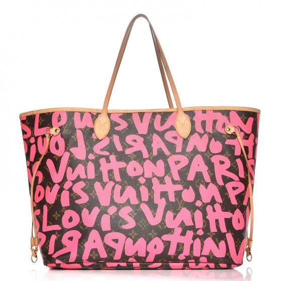 Louis Vuitton Graffiti Logo - LOUIS VUITTON Monogram Stephen Sprouse Graffiti Neverfull GM Fuchsia ...