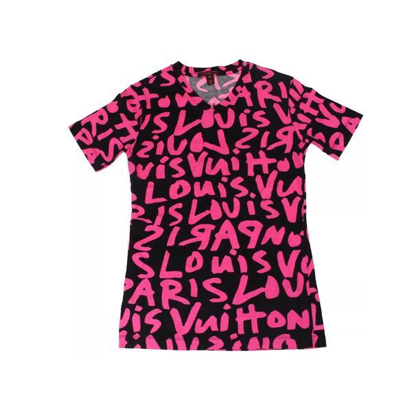 Louis Vuitton Graffiti Logo - Louis Vuitton Pink Graffiti Logo Tee -S – Treasures of NYC