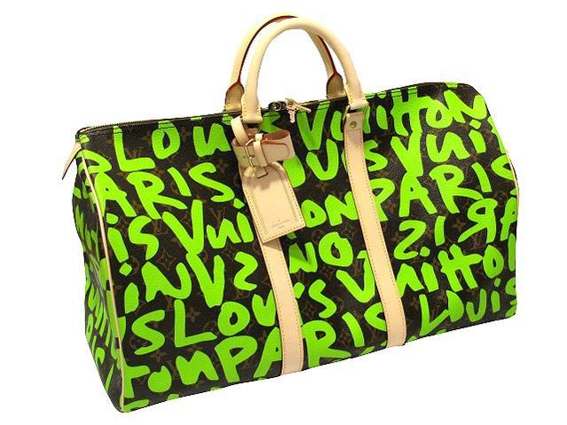 Louis Vuitton Graffiti Logo - CUORE: 1 LOUIS VUITTON graffiti keepall 50 M 93700 Monogram green ...