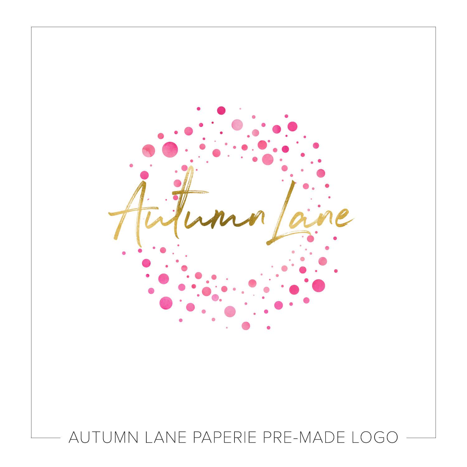 Vibrant Logo - Vibrant Pink Dots Circle Logo J45 | Autumn Lane Paperie