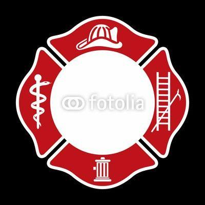 Fireman Symbol Logo - fireman emblem. fire department symbol. logo vector. Buy Photo