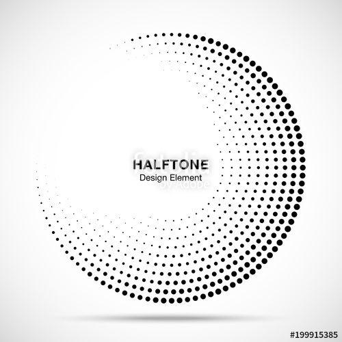 Dots Circle Logo - Halftone circle frame abstract dots logo emblem design element for ...