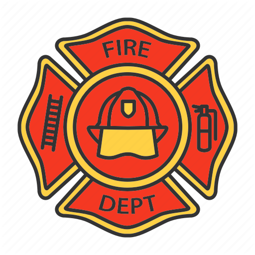 Fireman Symbol Logo - Badge, department, emblem, fire, firefighter, fireman, label icon