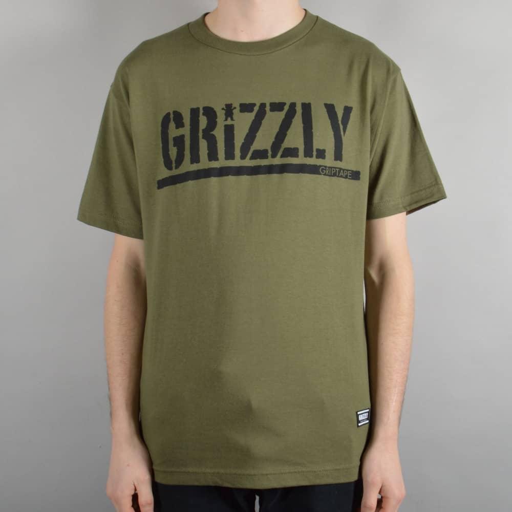 Grizzly Clothing Logo - Grizzly Griptape OG Stamp Logo Skate T-Shirt - Military Green ...