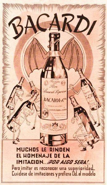 Vintage Bacardi Logo - http://ibacocktails.blogspot.mx | cult bar | Pinterest | Bacardi