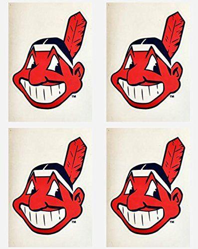 MLB Indians Logo - MLB 4 Cleveland Indians Team Logo Stickers Set of Four