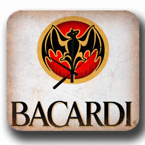 Vintage Bacardi Logo - BACARDI VINTAGE ADVERTISING RETRO PUB BAR METAL TIN SIGN WALL CLOCK