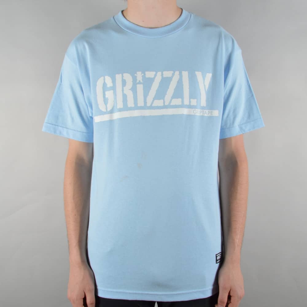 Grizzly Clothing Logo - Grizzly Griptape OG Stamp Logo Skate T-Shirt - Powder Blue - SKATE ...