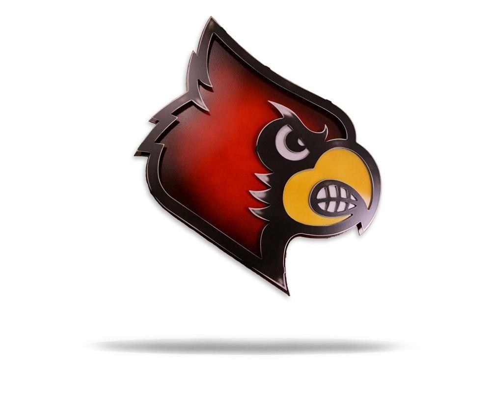 Louisville Cardinal Bird Logo - University of Louisville Cardinal Head 3D Vintage Metal Artwork ...
