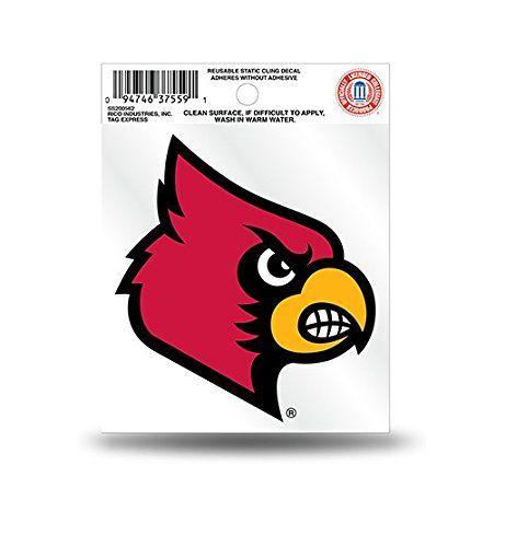Louisville Cardinal Bird Logo - Amazon.com : Louisville Cardinals Logo Static Cling Car Decal NCAA