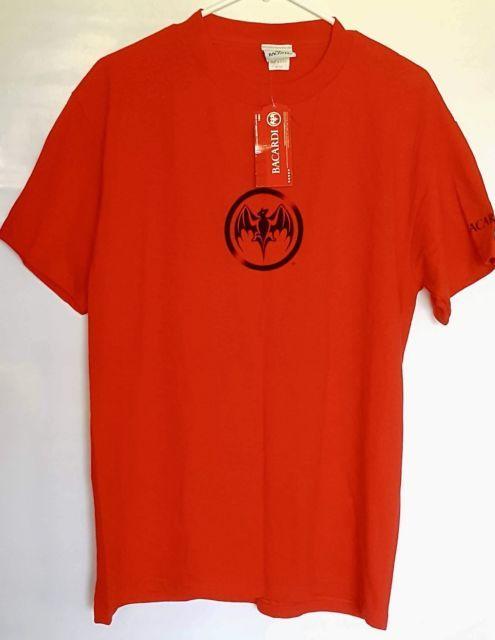 Vintage Bacardi Logo - Vintage Bacardi Promo Brand Red T Shirt Rare Bat Logo Rum Men's Siez