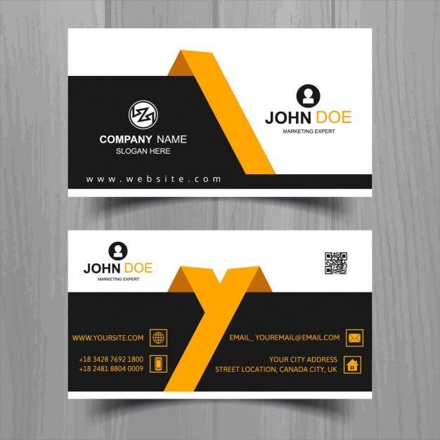 Black Yellow Company Logo - Modern business card with yellow and black geometric shapes Vector ...