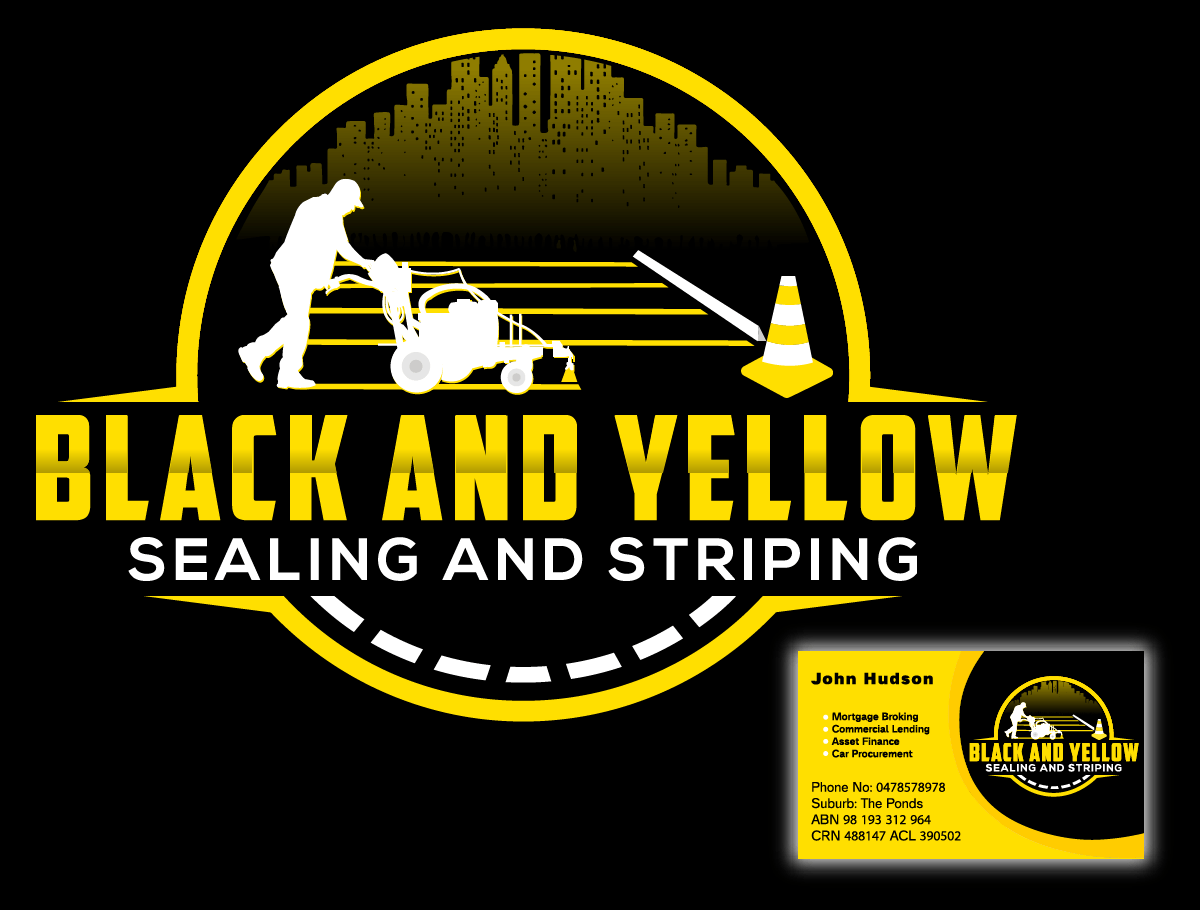 Black Yellow Company Logo - Masculine, Bold, Parking Logo Design for Black And Yellow Sealing ...